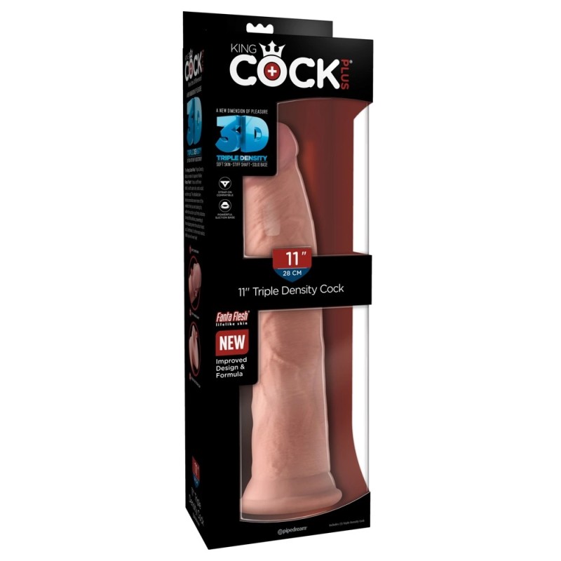 King Cock Plus - Realistyczne Naturalne Dildo Z Przyssawką 28 CM Jasny Kolor Skóry